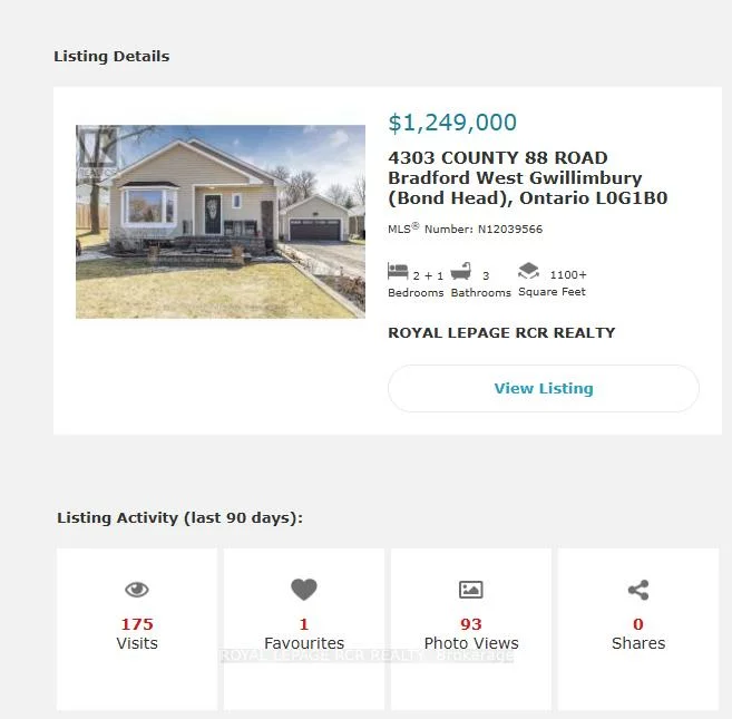 4303, County 88, Bond Head, Bradford West Gwillimbury