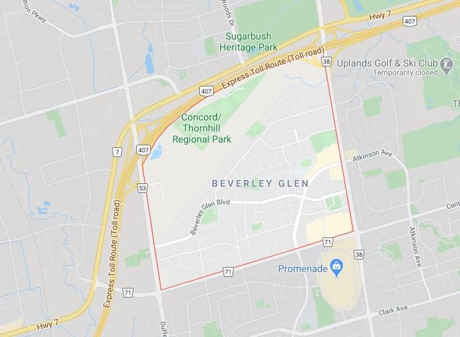 Vaughan-Neighbourhood-Beverley-Glen-Map